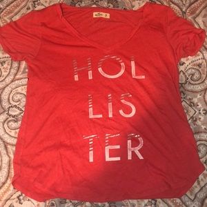 Red Hollister T-shirt. Size medium. Gently worn